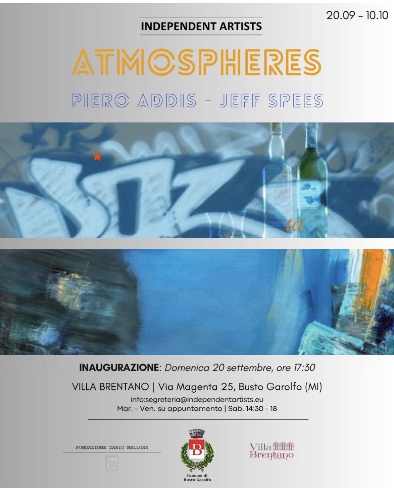 Locandina di Atmospheres con Piero Addis e Jeff Spees, Villa Brentano, 2026.